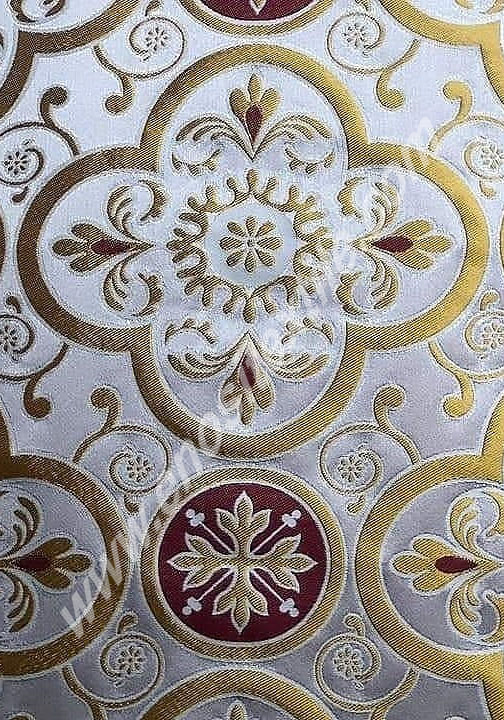 KL-030-1 Gold-White Brocade Fabrics